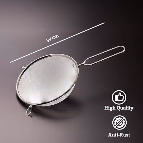 Orsina Stainless Steel Fine Mesh Sieve with Handle in Silver – 3