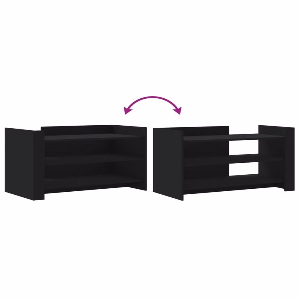 Berkfield Home Modern Black Rectangular Coffee Table in Engineered Wood W/D/H: 100 x 50 x 50 cm – 5