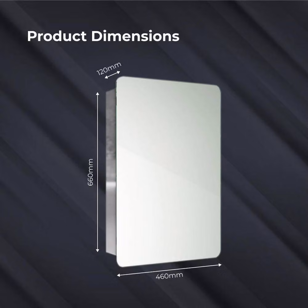SPETLEK Silver Wall Mounted Bathroom Mirror Cabinet with Sliding Doors – 3
