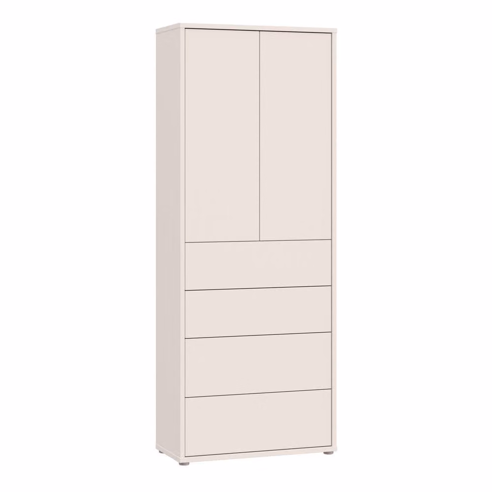 Furniture To Go Alice Springs Tall Cabinet with Push-Open Doors and 4 Drawers in Sand Beige – 2