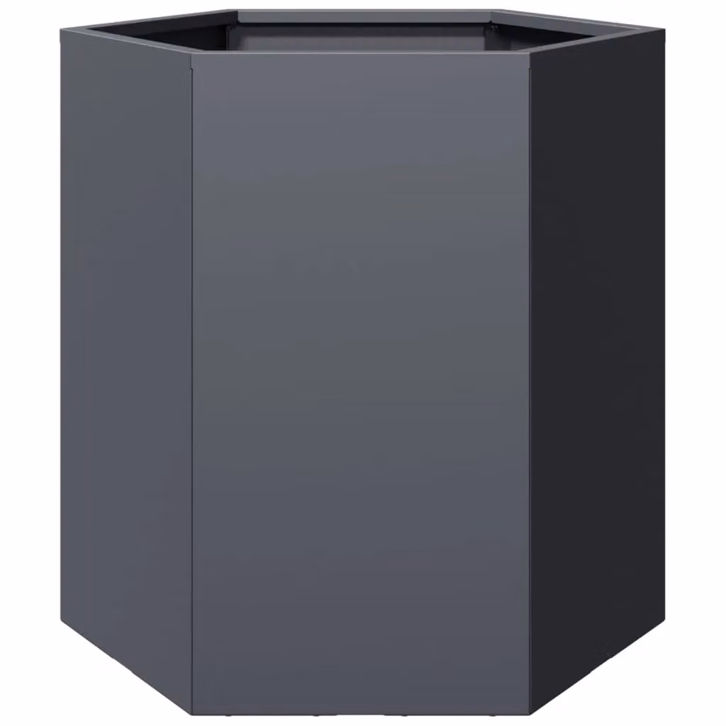 Berkfield Home Garden Hexagon Steel Planter Set of 2 in Anthracite and Black, W: 46 cm, D: 40 cm, H: 45 cm – 6