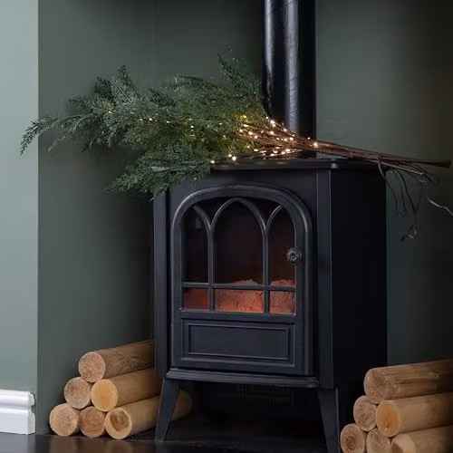 Samuel ALEXANDER Set of 3 Green Light up Christmas Fir Twigs with 90 Warm White LEDs, Height: 90 cm – 2