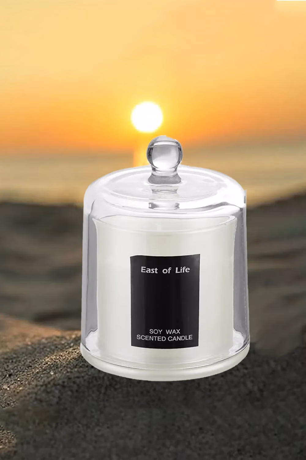 Living and Home Pear and Freesia Scented Soy Wax Jar Candle, White – 2