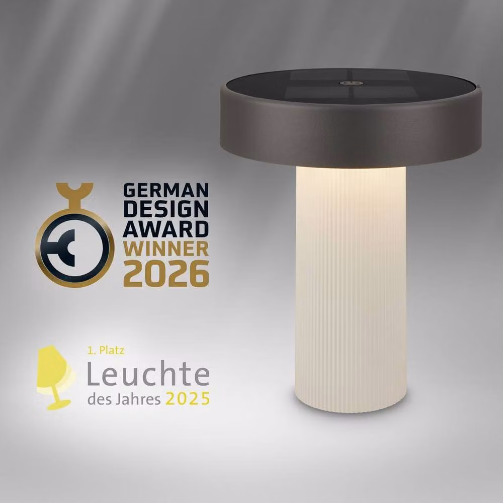 Briloner Poga Rechargeable LED Table Lamp with Solar Panel and Touch Dimmer, Off-white Anthracite, H x W x D: 20 x 16 x 16 cm – 5