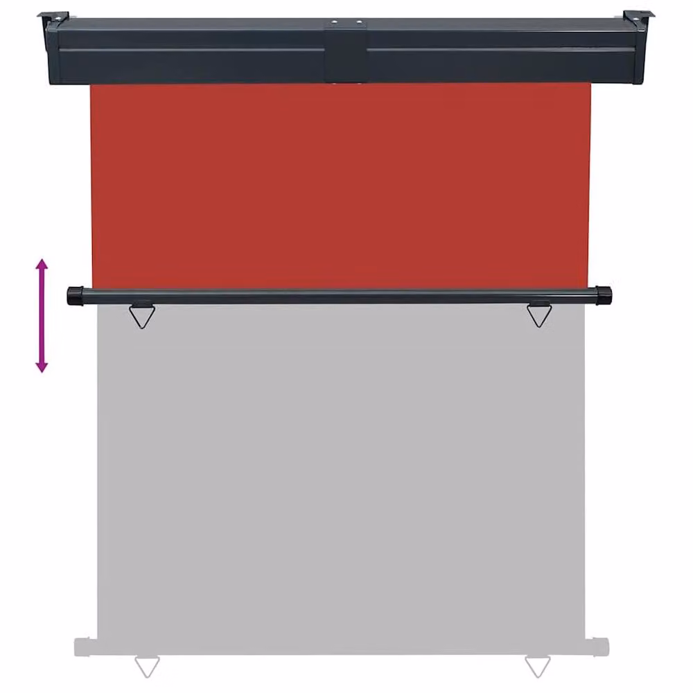 Berkfield Home Red Balcony Side Awning with Manual Pull Polyester Fabric and Aluminium and Steel Frame, W/H: 145 x 250 cm – 3