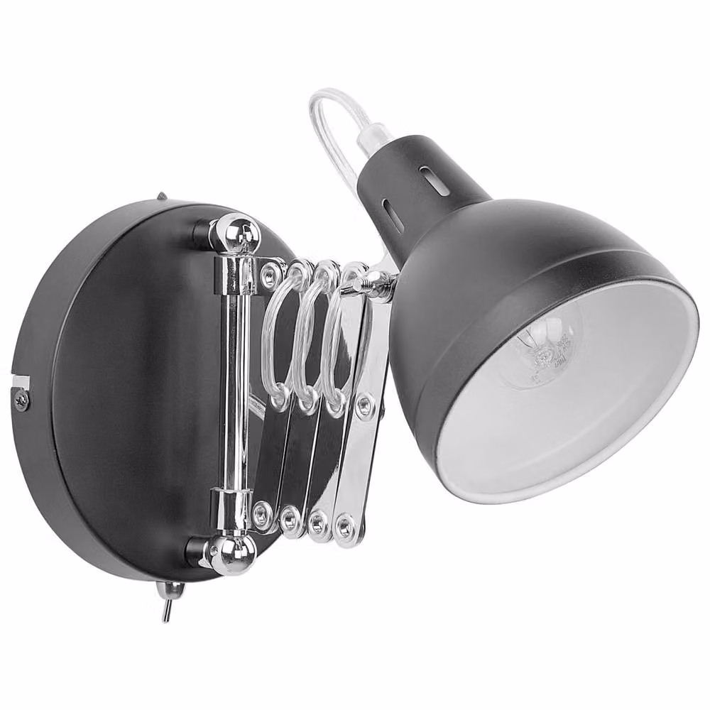 Wyld and Coco Adjustable Black Metal Industrial Wall Lamp Sconce – 2