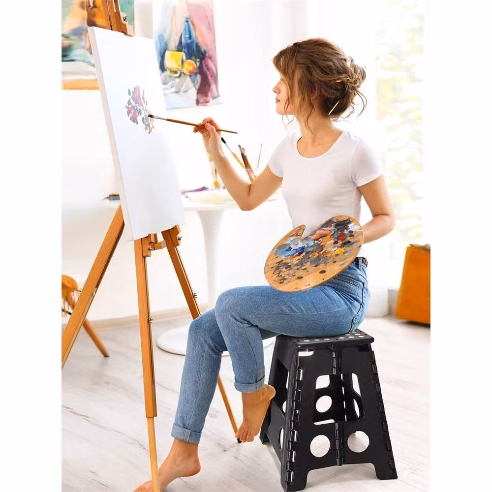 Nordara Black Heavy Duty Folding Step Stool and Multi-Purpose Plastic Ladder with 150kg Capacity – 4