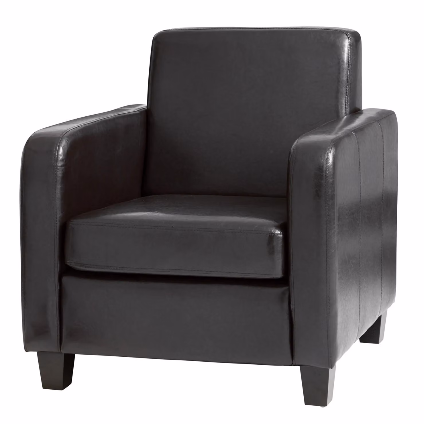 Artemis Home Bethel Faux Leather Armchair in Black with Solid Wood Frame – 2