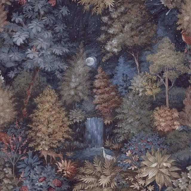 Holden Decor Midnight Woods Navy Blue Floral Nature Wallpaper Roll