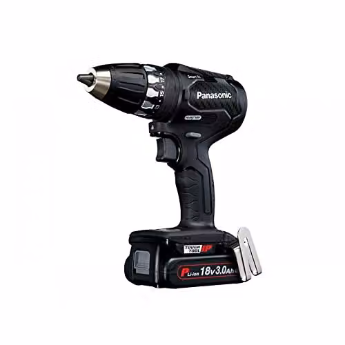 Panasonic EY79A3PN2G31 Smart Brushless Combi Drill Driver 18V with 2 x 3.0Ah Li-ion Rechargeable Batteries, Black and Transparent – 1