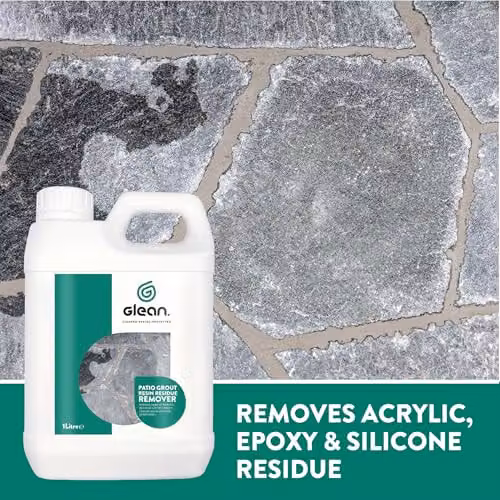 GLEAN Patio Grout Resin Residue Remover, 5 l White Non-Caustic Grout Haze Cleaner for Porcelain and Natural Stone – 2