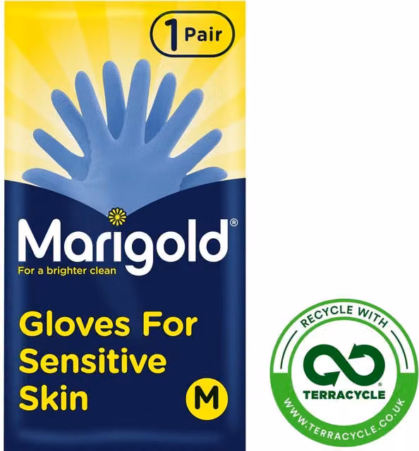 Marigold Sensitive Skin Gloves in Blue, Medium