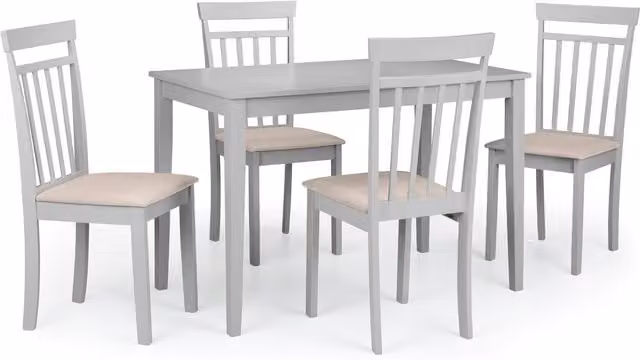 Julian Bowen Taku Grey Rectangular Dining Table and Coast Chairs Set