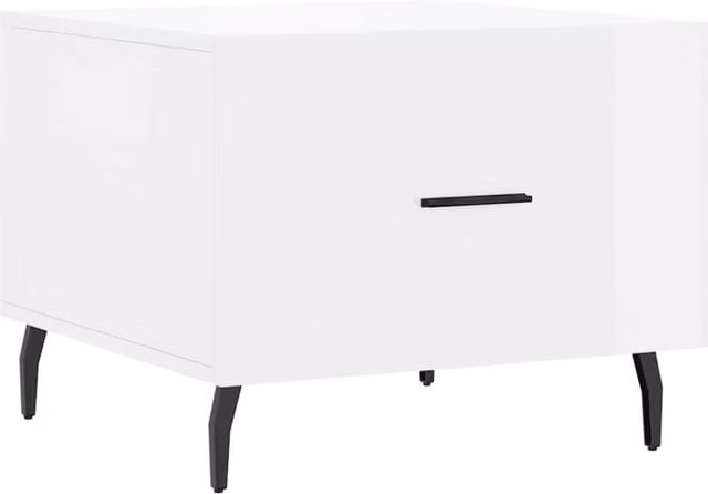 Berkfield Home Modern Square Coffee Table in High Gloss White, W/D/H: 50 x 50 x 40 cm