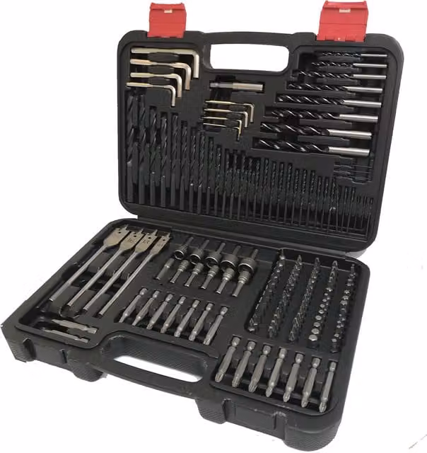 Lumberjack 150 Piece HSS Drill and Screwdriver Bit Set in Black