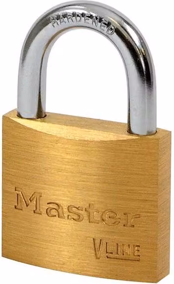 Master Lock V Line Brass 40mm Padlock Keyed Alike 4232 in Gold