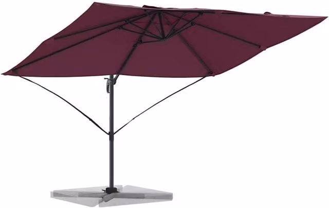 Berkfield Home Cantilever Garden Umbrella in Bordeaux Red Polyester and Steel