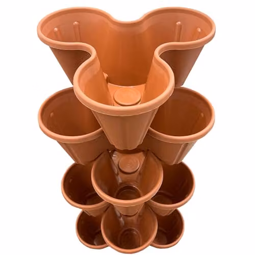 Storm Trading Group Strawberry Tri-Pot Stacking Planters in Black and Brown – 2