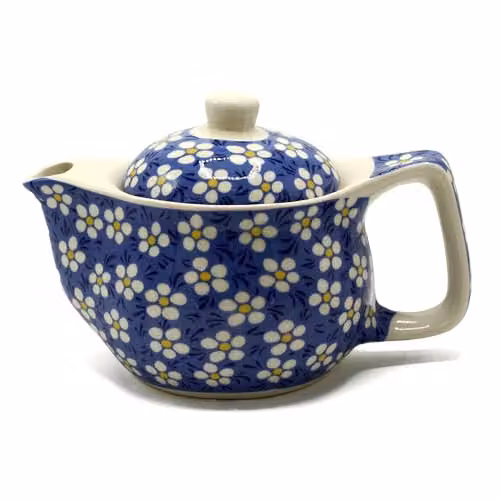 Ancient Wisdom Blue Floral Ceramic Teapot with Infuser, W/D/H: 17 x 11 x 11 cm