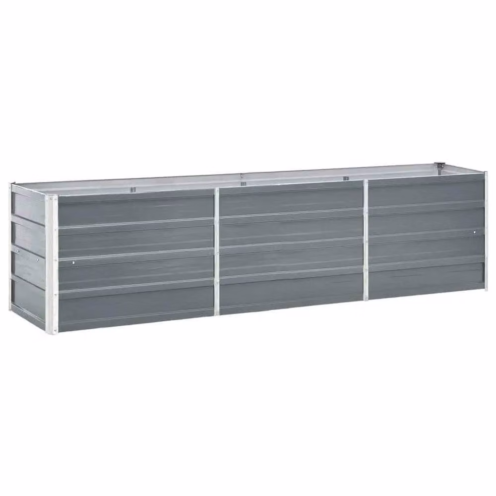 Berkfield Home Garden Grey Galvanised Steel Raised Bed W/D/H: 240 x 40 x 45 cm – 2