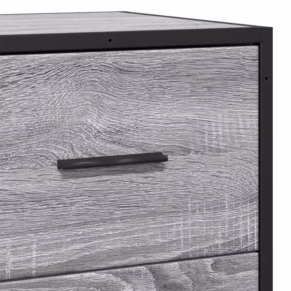 Berkfield Home Grey Sonoma Industrial Sideboard in Engineered Wood and Metal, W/D/H: 35 x 35 x 76 cm – 3