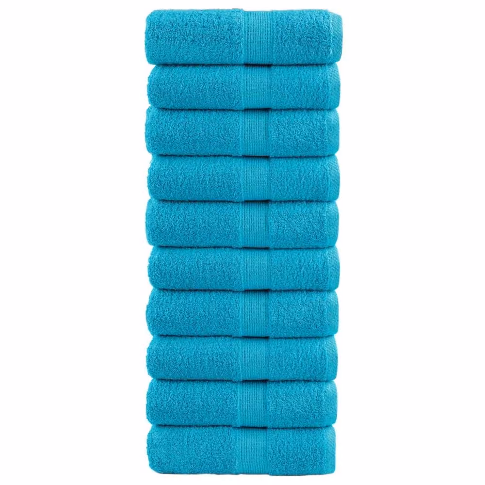 Berkfield Home SOLUND Premium Cotton Soap Towels, Turquoise, 10 pcs, W/D/H: 30 x 30 x 30 cm, 600 gsm – 2