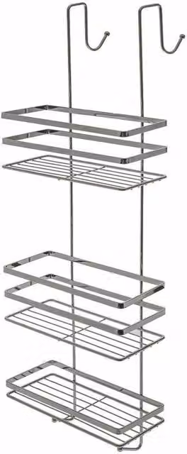 PAWNORA 3 Tier Hanging Shower Caddy Bathroom Storage Rack in Silver