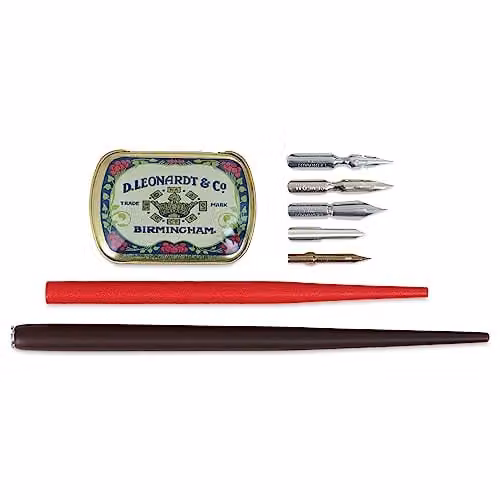 Manuscript Multicolour Drawing and Mapping Pen Holder Set with Silver Wood Pen Pot
