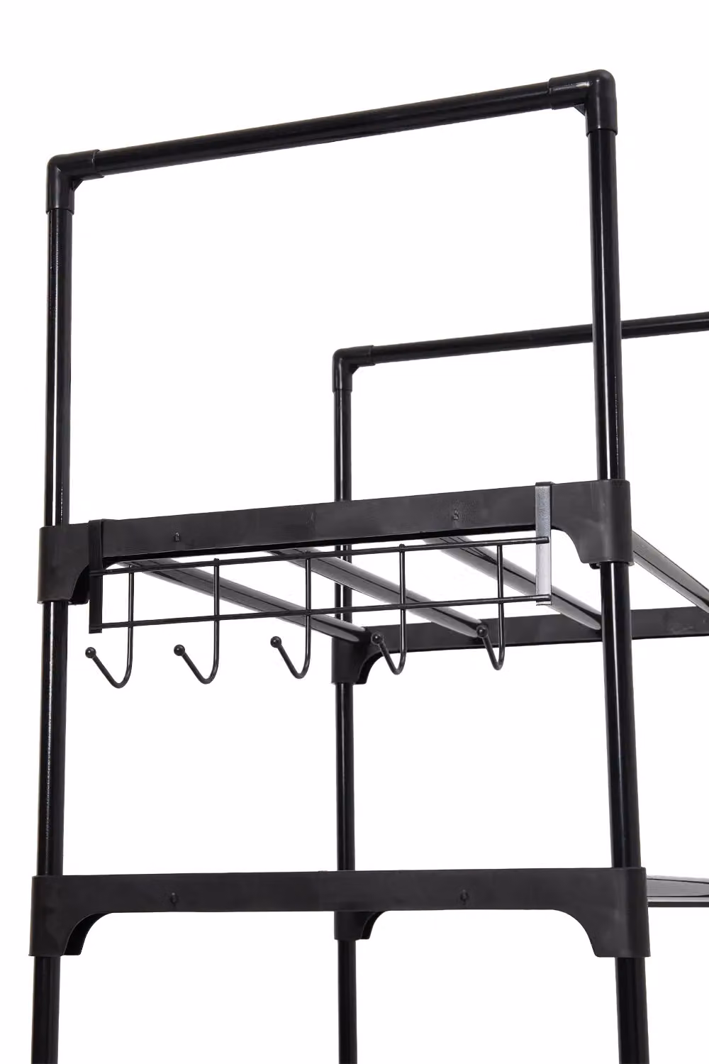 Living and Home 10-Tier Black Metal Shoe Rack with Storage Box and Hook – 4