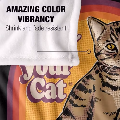 Steven Rhodes Talk To Your Cat Super Soft Fleece Throw Blanket, Multicolour, W/D/H: 152 x 127 cm – 8