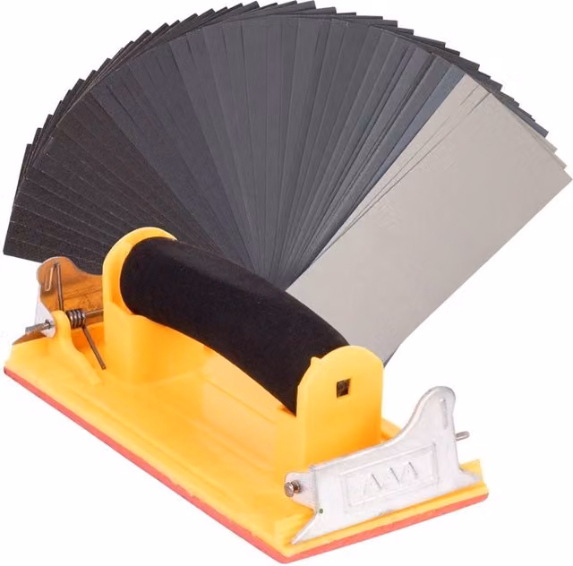 Nordara 48-Piece Multicolour Silicon Carbide Sandpaper Set with Sanding Block for Wood and Metal, 120-7000 Grit