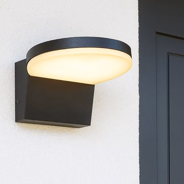 CGC Lighting Aubrey Curved LED Outdoor Wall Light in Black