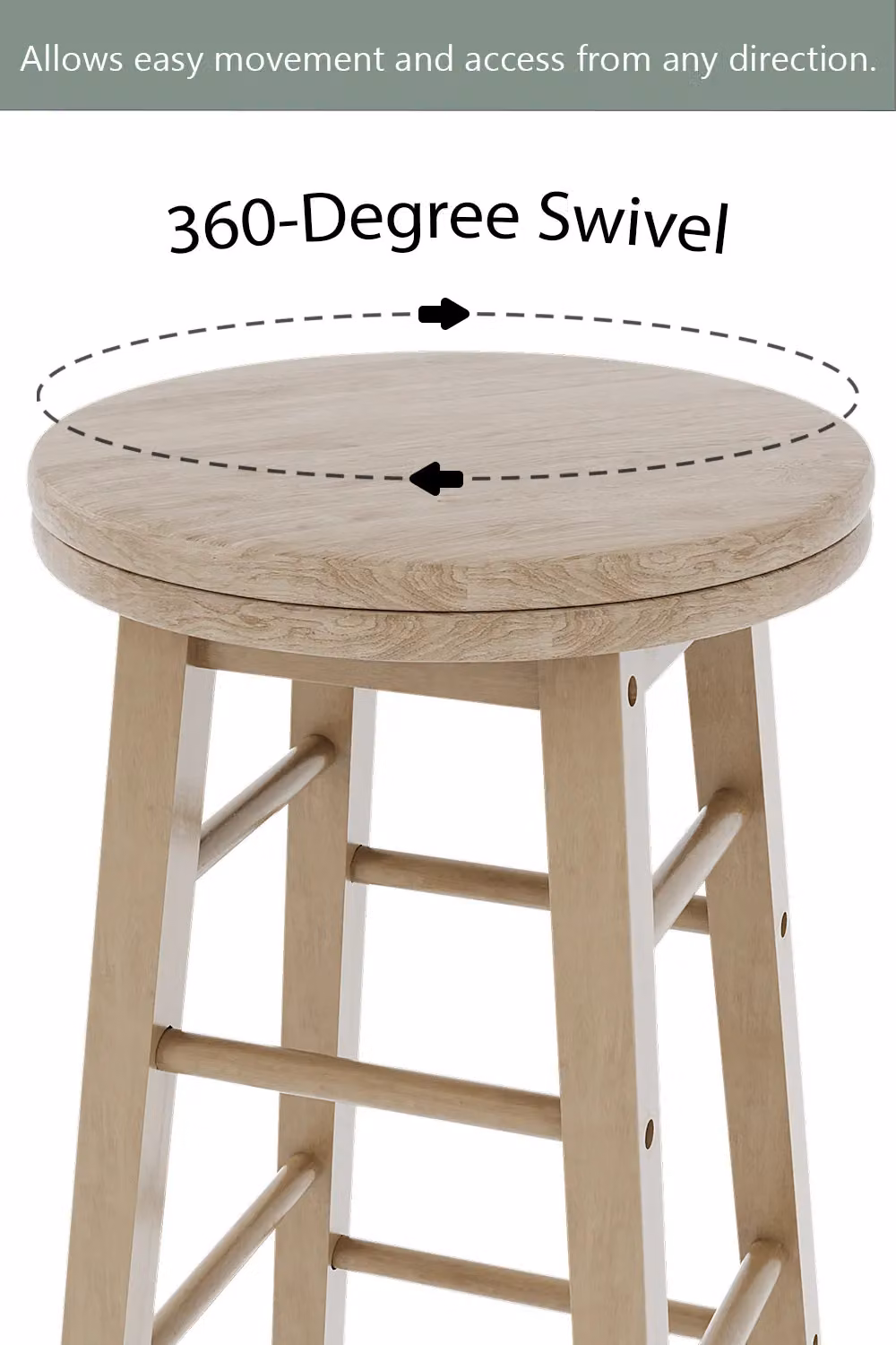 Chef Vida Brown Wooden Revolving Bar Stool – 2