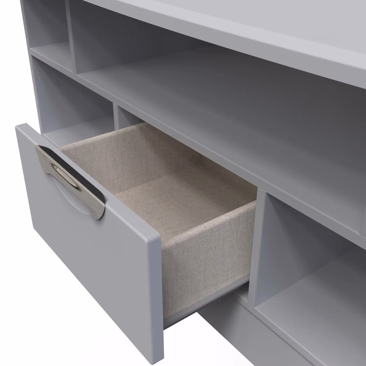 Ready Assembled 2 U Holborn 1 Drawer TV and Media Unit in Matt Grey – 3