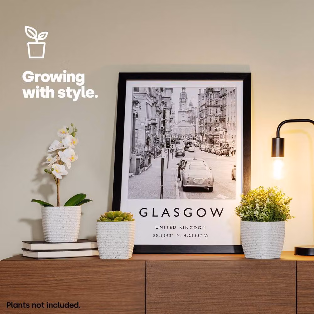 LIVIVO Grey Sandstone Plastic Plant Pot, 12 cm – 2