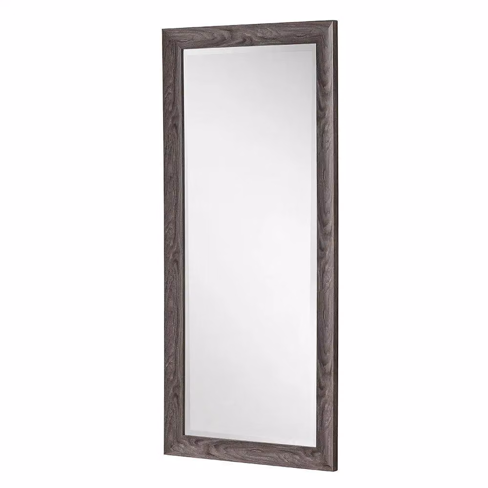 Yearn Mirrors Rustic Grey Wood Effect Scooped Framed Wall Mirror in Pale Green, H: 167.5 cm x W: 76 cm – 3