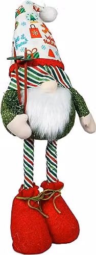 Netagon Loki Scandinavian Christmas Gonk with Extending Legs in Green and Multicolour