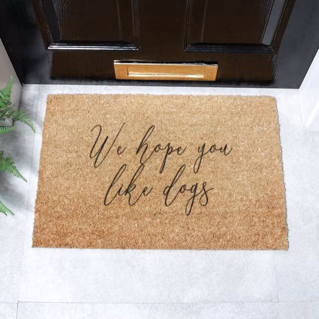 Artsy Mats We Hope You Like Dogs Coir Doormat, Brown, W/D/H: 60 x 40 x 1 cm