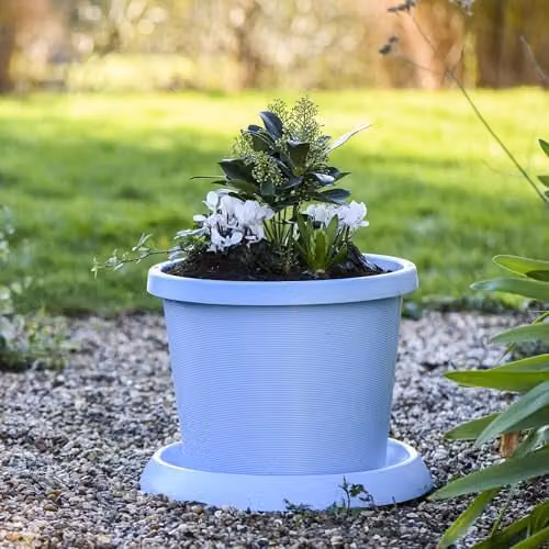 Garden Gear Mayan Blue Flowerpot with Saucer, Blue, W/D/H: 42 x 42 x 31 cm – 3