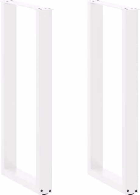 Berkfield Home U-Shaped Steel Coffee Table Legs, White, 2 Pieces, H: 40 cm, W: 40 cm