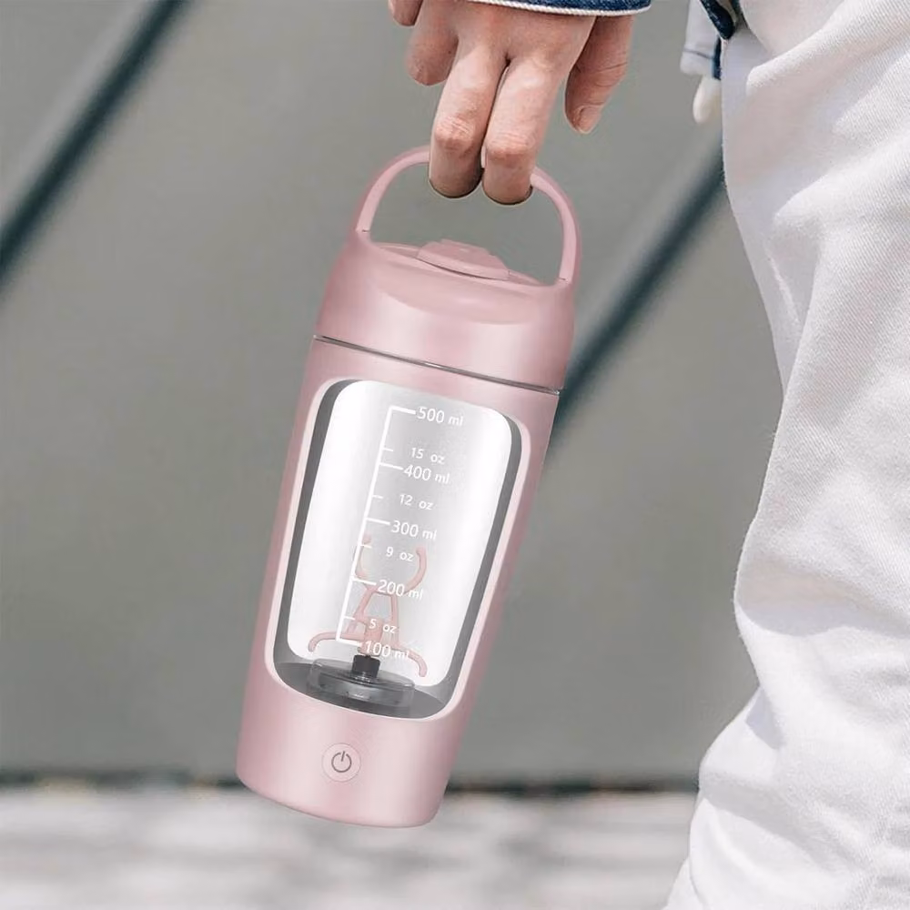 Pawnora Rechargeable Electric Protein Mixer, 650ml, Pink – 4