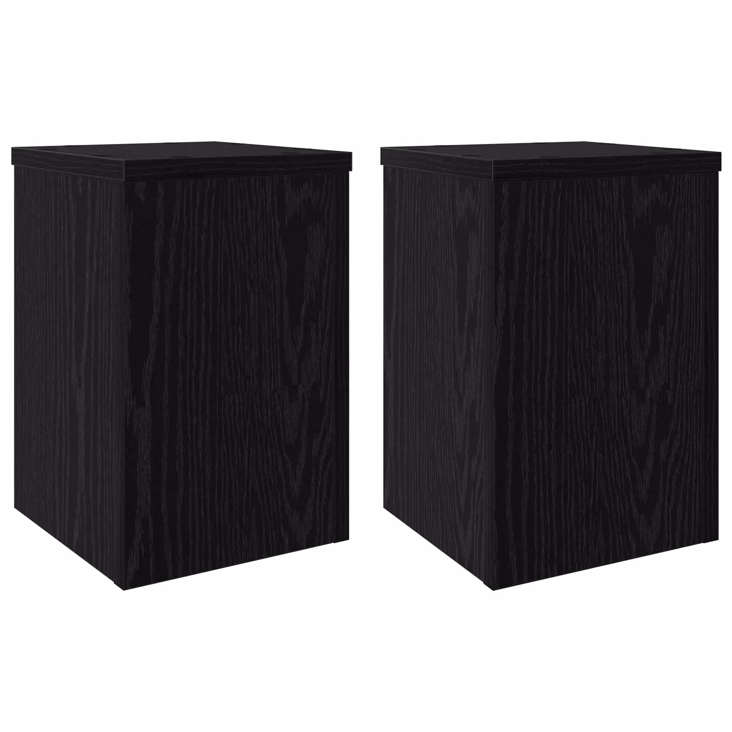 Berkfield Home Set of 2 Black Oak Plant Stands, W/D/H: 20 x 20 x 30 cm – 2