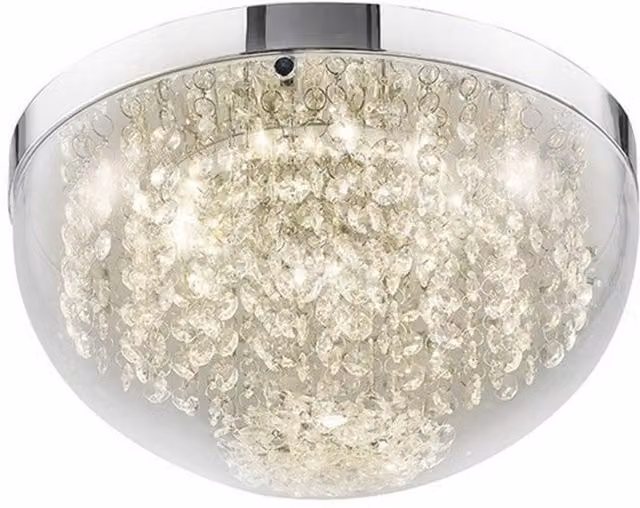 Harper Medium LED Ceiling Light, 12W, 950lm, 4000K, Polished Chrome and Crystal