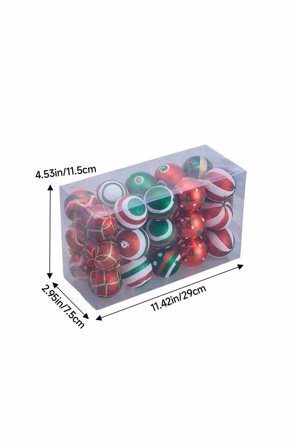 Living and Home 30-Piece Multicolour Christmas Bauble Ornament Set with Geometric Star and Abstract Designs – 4