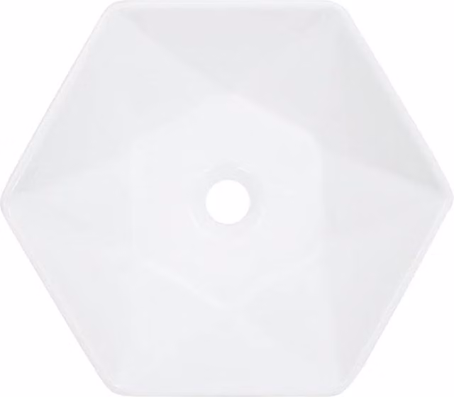 Berkfield Home Charming Ceramic Wash Basin, White, W: 41 cm, D: 36.5 cm, H: 12 cm