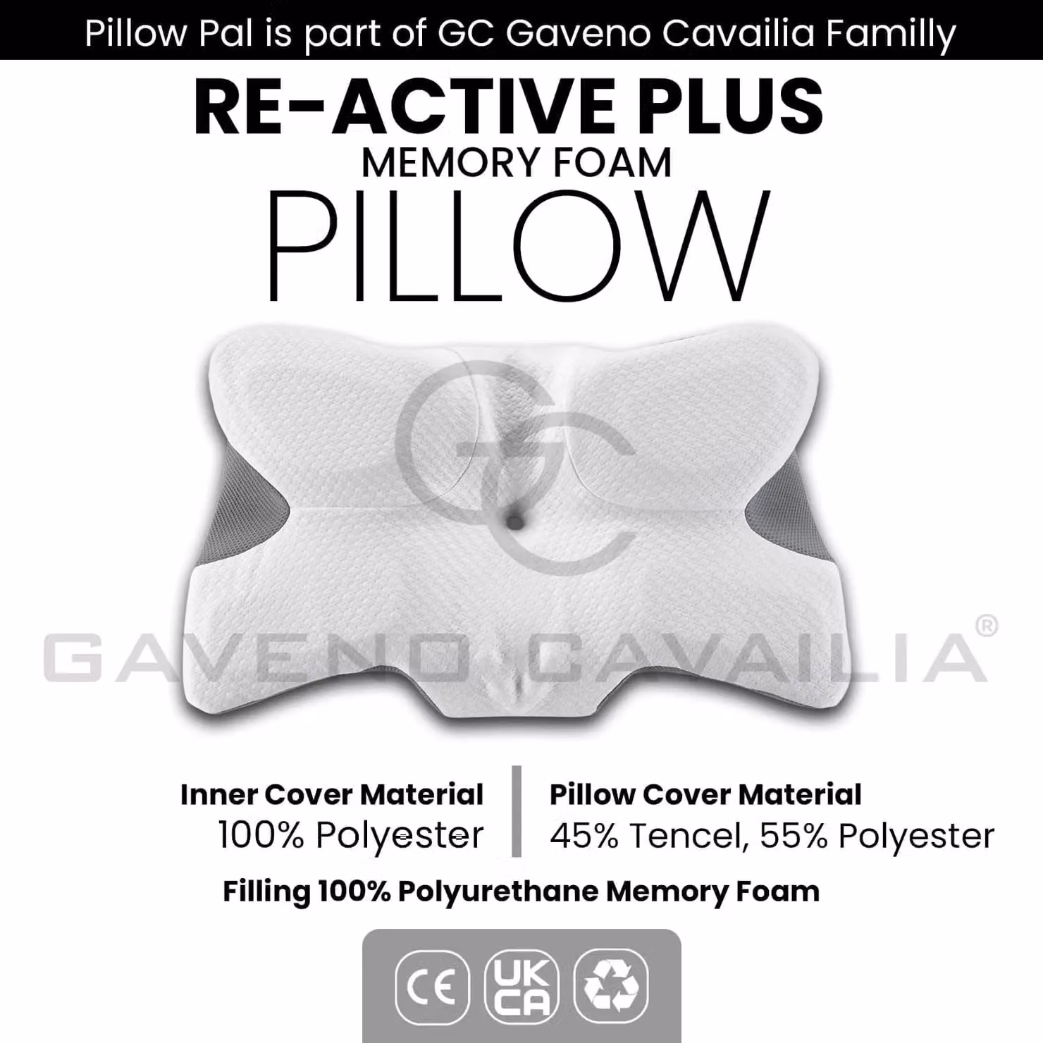 Gaveno Cavailia Re Active Orthopedic Memory Foam Wedge Pillow in White – 2
