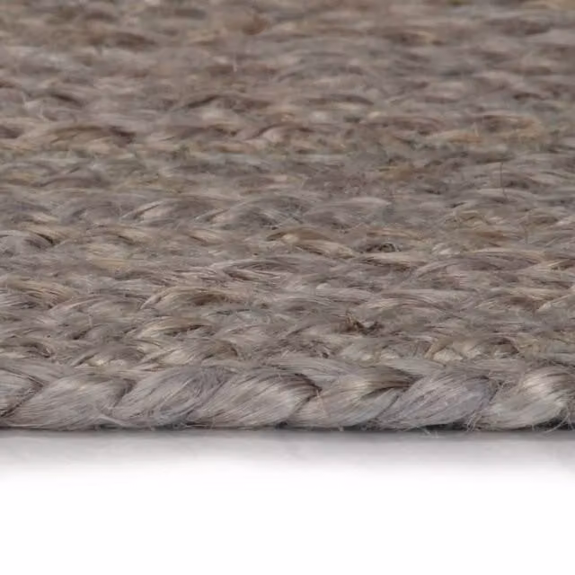 Berkfield Home Handmade Braided Jute Round Rug, Grey, Diameter: 100 cm