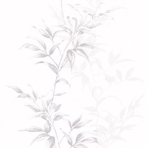 Galerie Industrial Botanical Floral Wallpaper in White and Grey, Non-Woven Roll