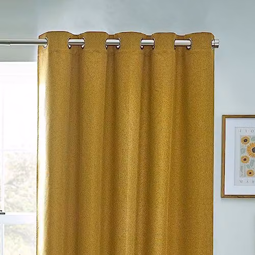 Riva Home Yellow Thermal Blackout Eyelet Curtains, Pair, Width: 229 cm, Drop: 137 cm – 2