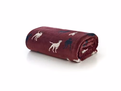 The Lyndon Company Hounds Fleece Throw Blanket, Red, W/D/H: 140 x 180 cm – 1